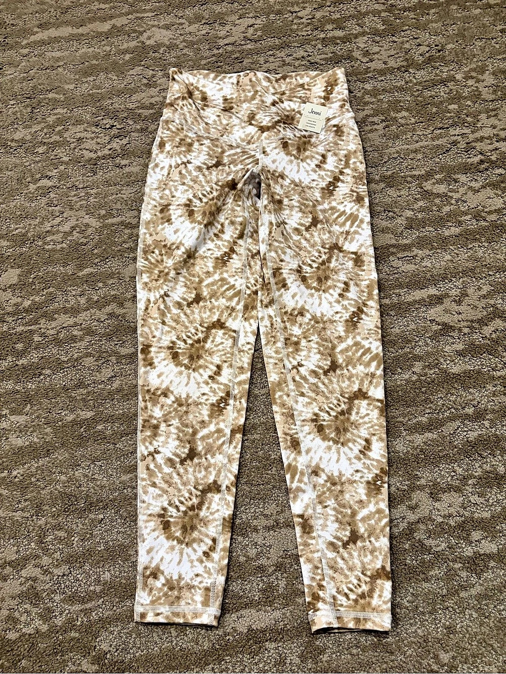 Jenni Tie-Dye Leggings in Brown & White Size Small NWT
